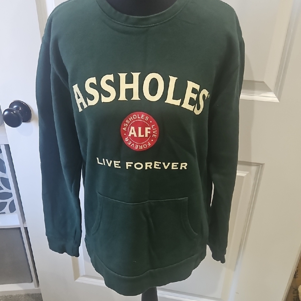 LF Dark Green Crewneck Sweater with Bold Print